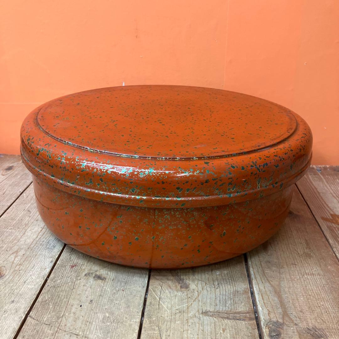 D-4 漆器 茶びつ 飯台 蓋付き桶 菓子器 天然木 伝統工芸 津軽塗 七々子塗