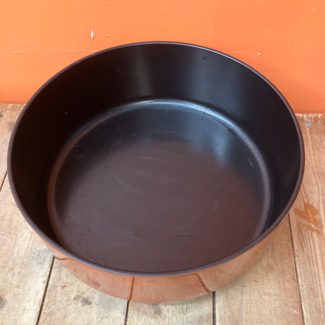 D-4 漆器 茶びつ 飯台 蓋付き桶 菓子器 天然木 伝統工芸 津軽塗 七々子塗