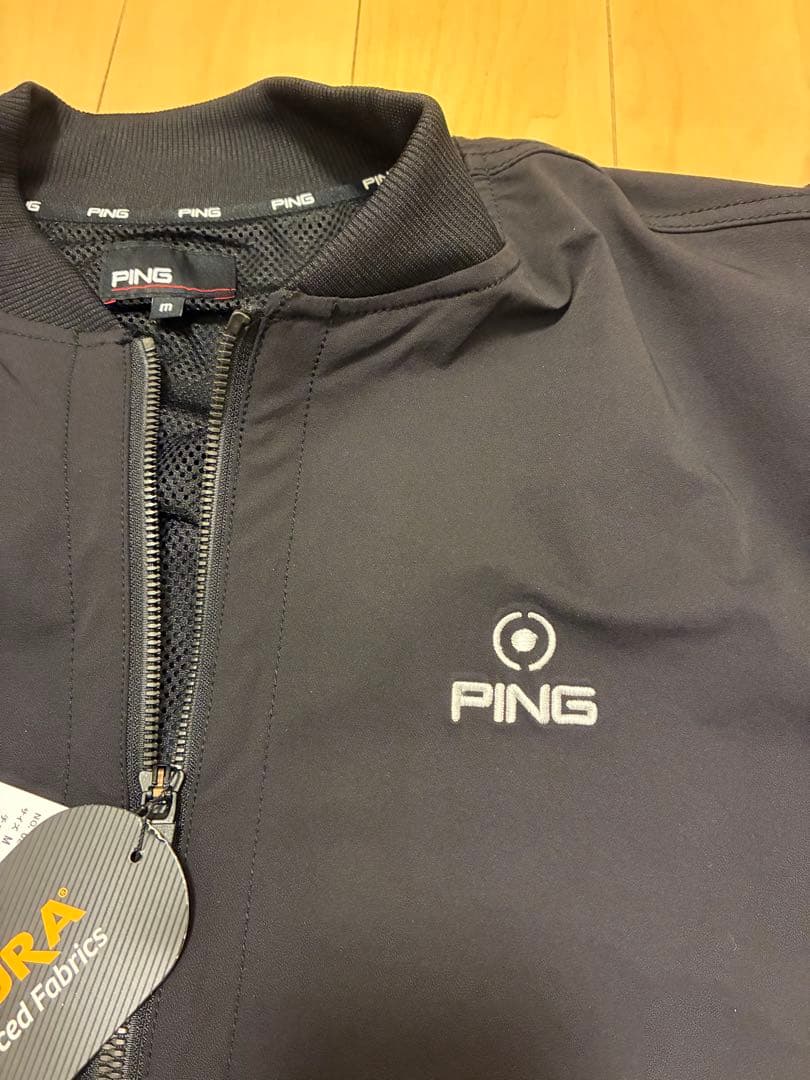 【新品タグ付】　PING ゴルフブルゾン M ブラック コーデュラ素材