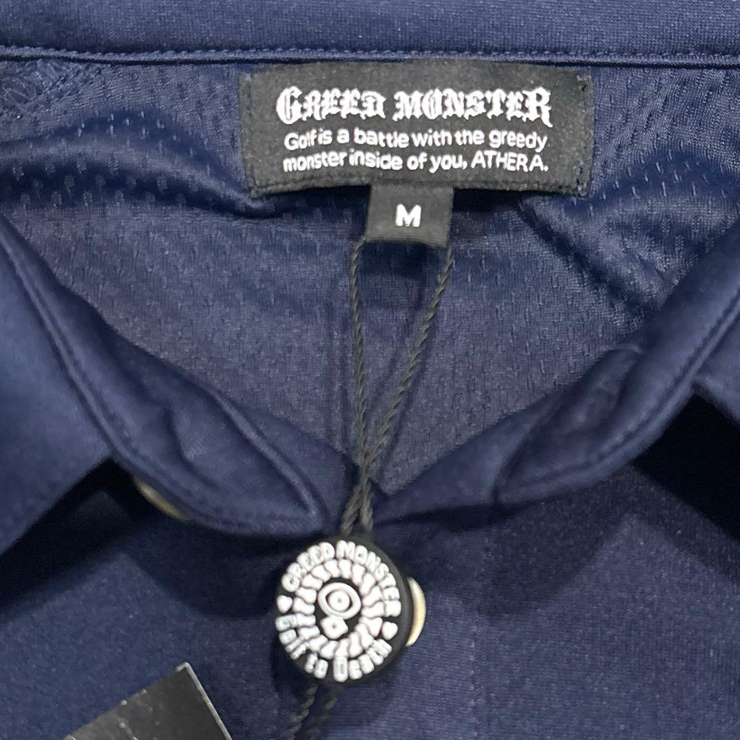 【新品タグ付/メンズM】GREED MONSTER　ポロシャツ　ゴルフウェア　紺