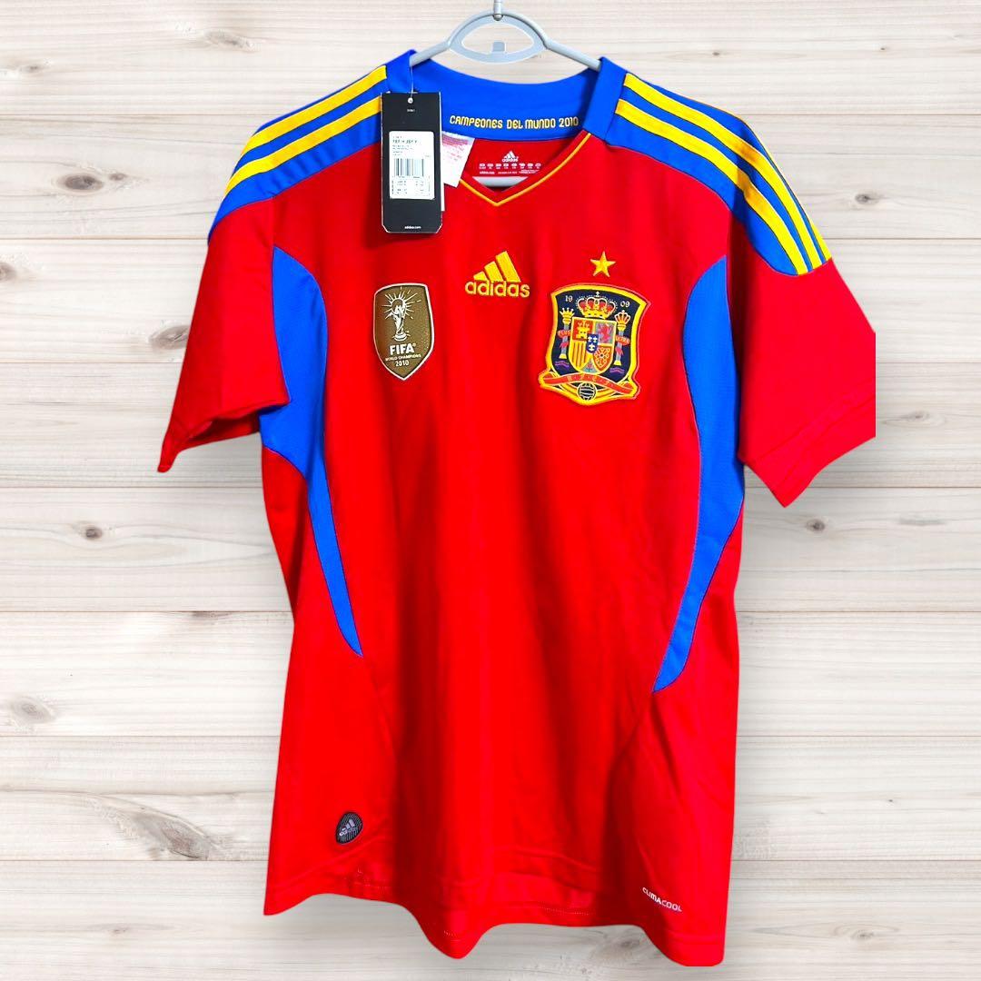 2010 W杯　スペイン代表　ホームユニ　adidas 赤　青170