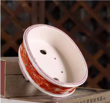 竜紋高脚楕円鉢 多肉植物鉢 紫砂鉢 盆栽鉢 植木鉢 小品盆栽鉢 大品盆栽鉢