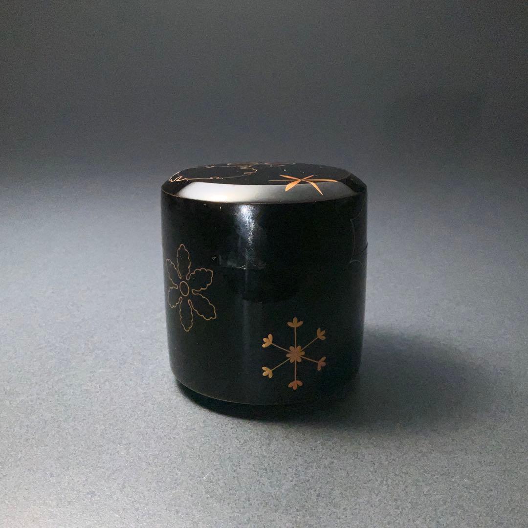 【茶道具】雪吹　棗　雪輪　中村宗尹　共箱　薄器　吹雪　R1277ダN3