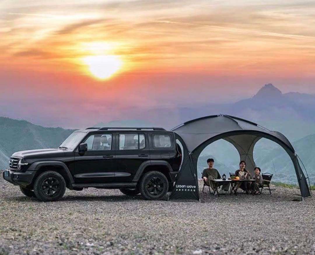 新品未使用　シェードテント　オールブラック　2枚カーテン布付き