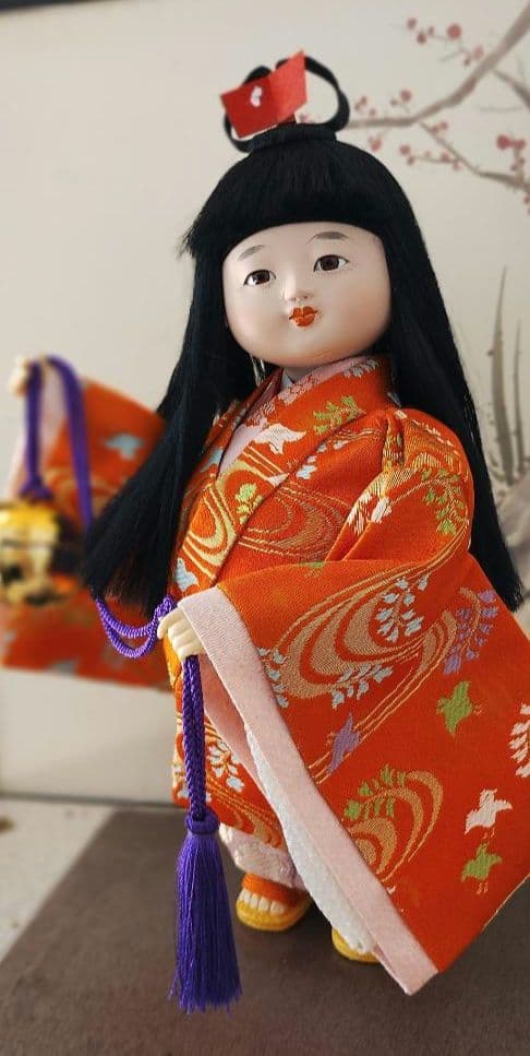 日本人形「福鈴」ガラスケース入り　市松人形　わらべ人形　雛人形　8号