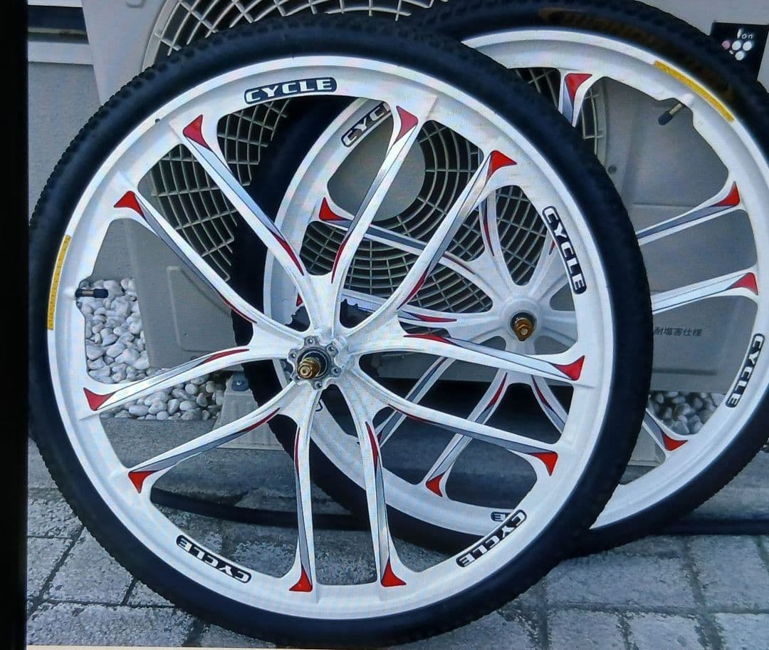 26インチの自転車の車輪