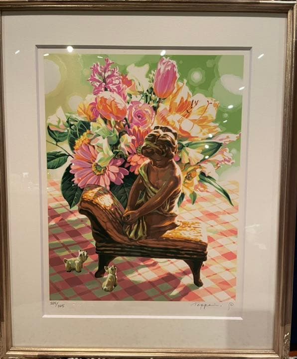 笹倉鉄平　語らい　額装