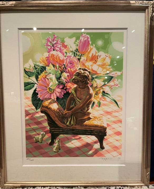 笹倉鉄平　語らい　額装