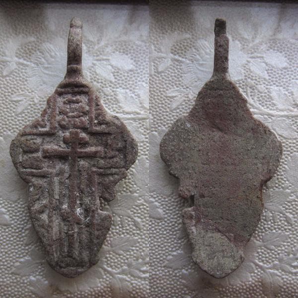 17世紀　ロシアン・クロス　3点セット　19　アンティーク　ブロンズ　ロザリオ