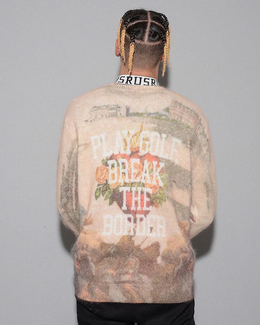 新品 ラッセルノ ゴルフ グラフィック ニット セーター アイボリー M 4