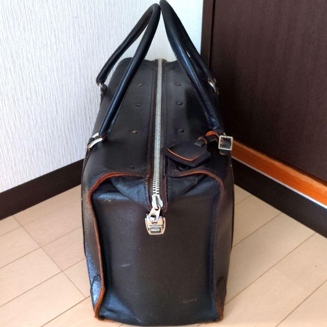 鉄道関連グッズ：鉄道カバン 国鉄 JNR ブラック レザーバック(皮製)当時物