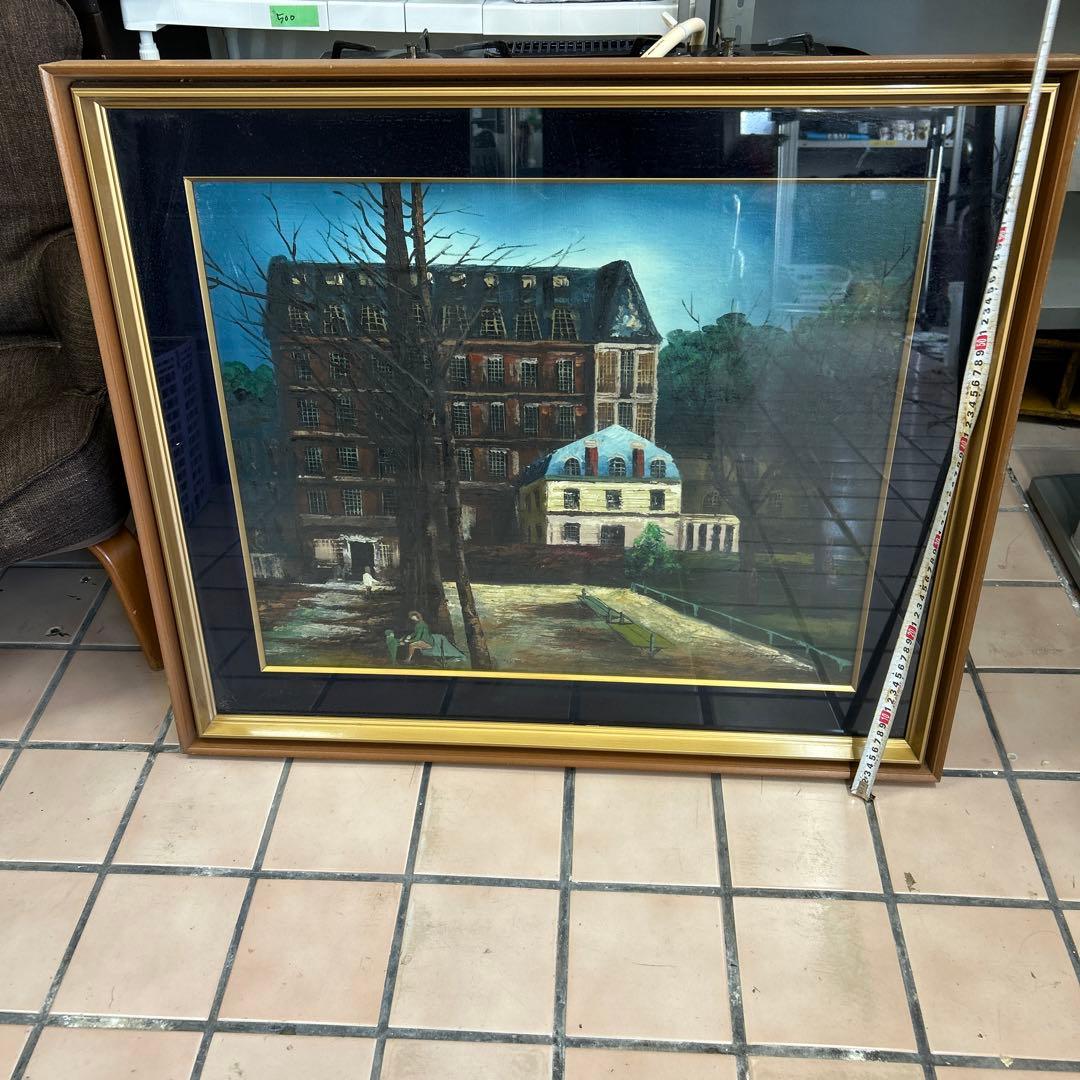 大作　　K.PERRY 油絵　風景画　公園　街並み