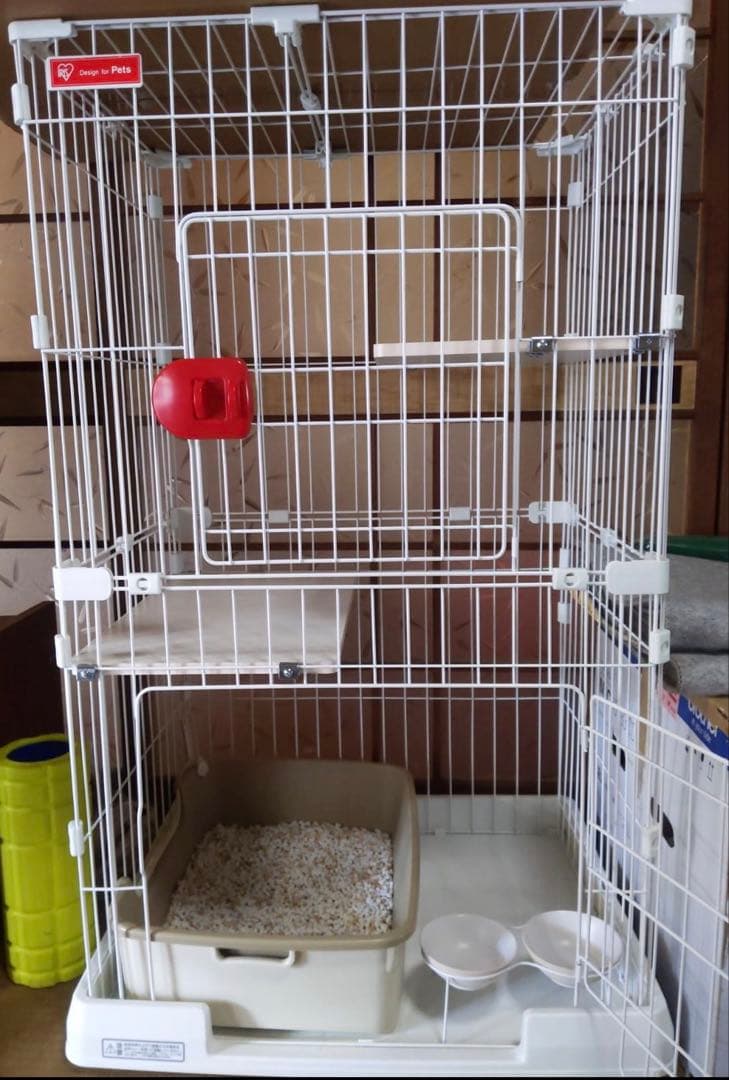 未開封　送料込み　アイリスオオヤマ　キャットケージ 3段構造 ホワイト