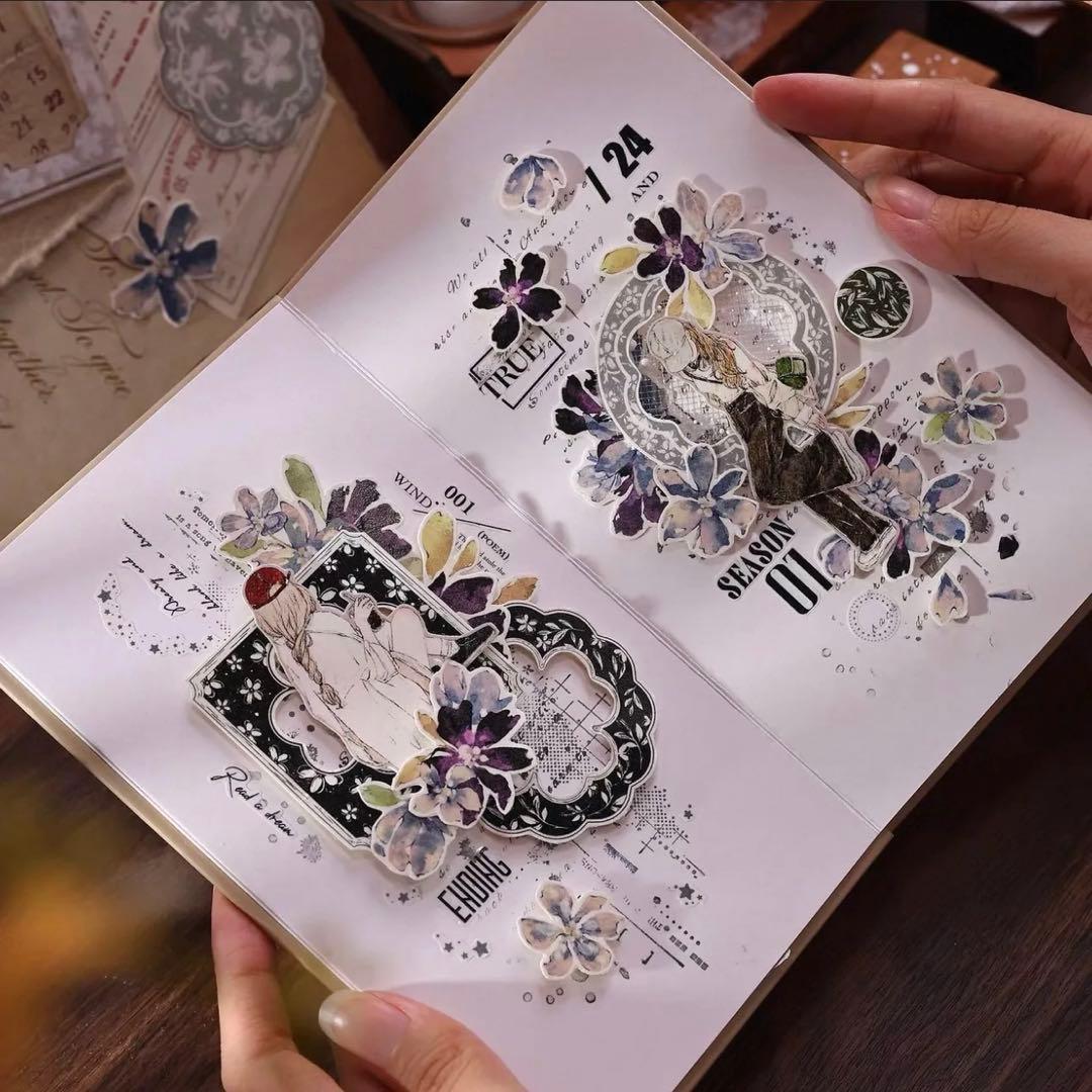 PET 梦 ダイカット加工 4.5cm×6m 海外マスキングテープ　花