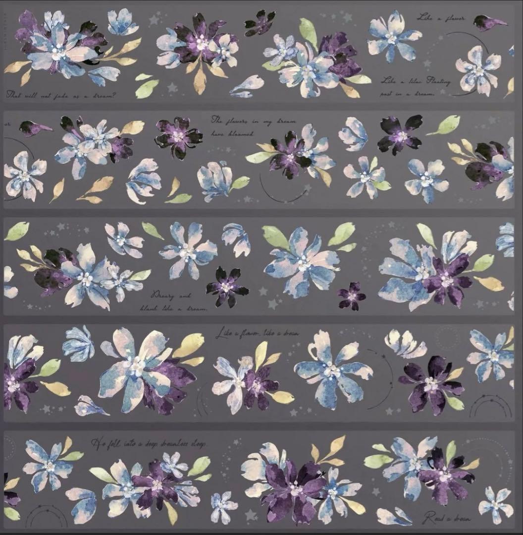 PET 梦 ダイカット加工 4.5cm×6m 海外マスキングテープ　花