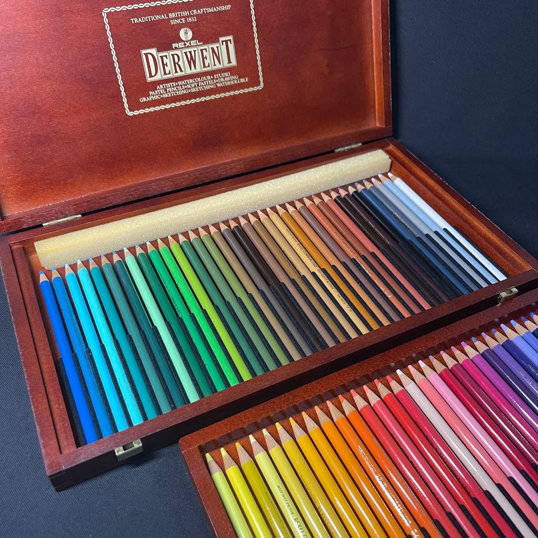 A861⭐︎美品 DERWENT ダーウェント 色鉛筆 72色 木箱入 イギリス