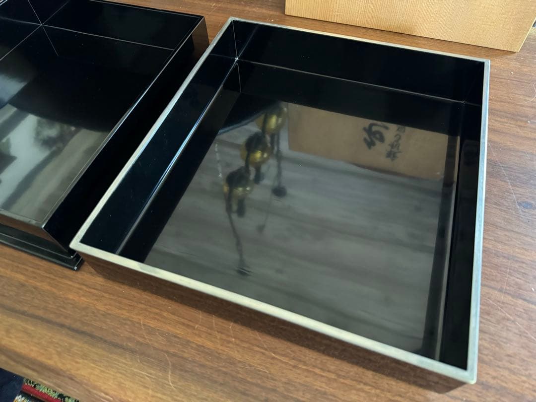 螺鈿　色紙箱　作家物