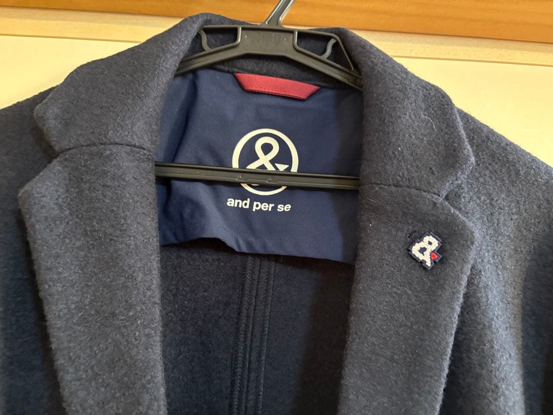 and per se 紺色 ジャケット　ウール定価41800