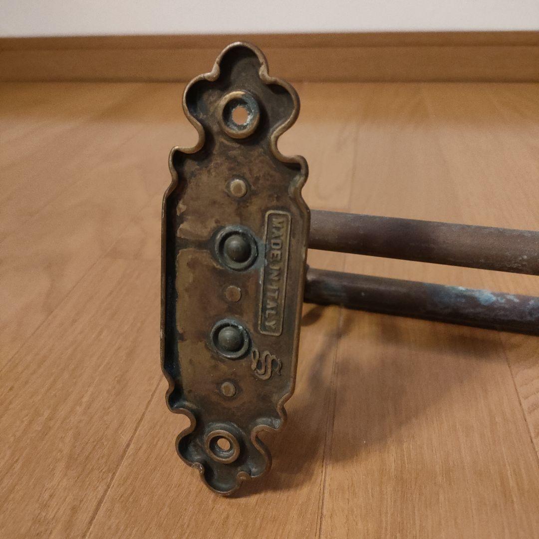 アンティーク 真鍮製 ダブルタオルバー 2連タオル掛 クラシック イタリア製 ②