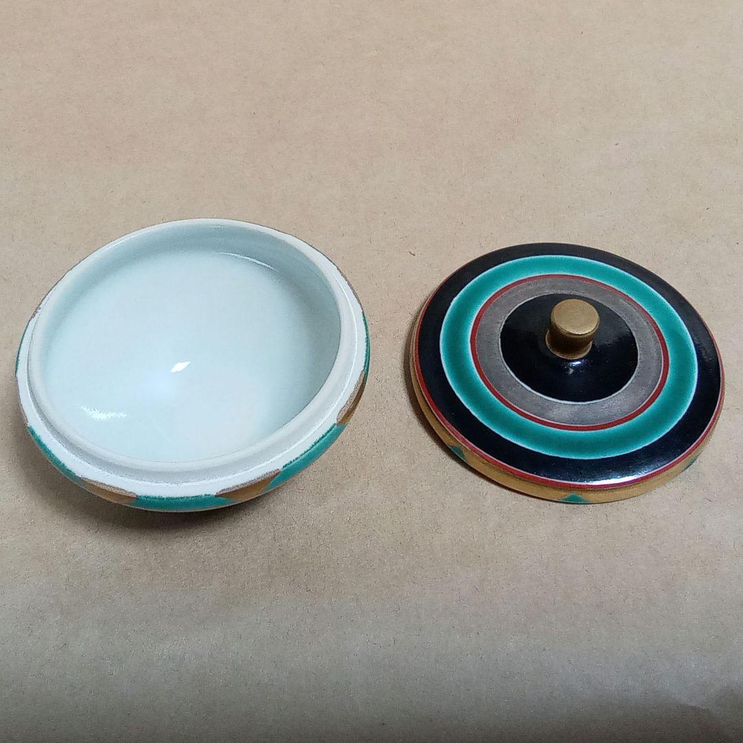 香合　色絵　独楽　平安桃山