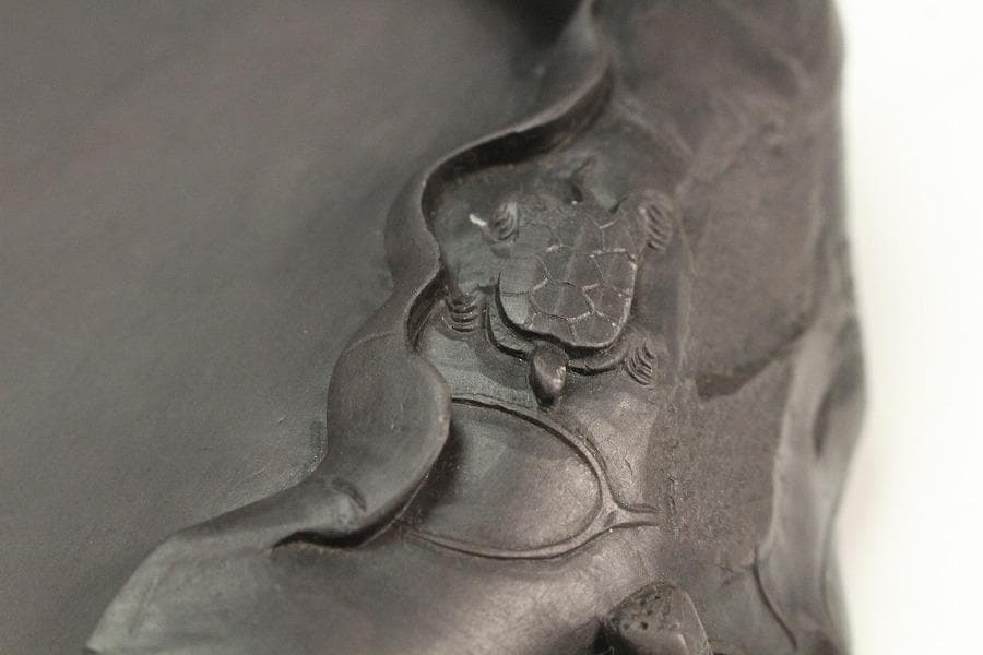 中国美術 硯 蓮 端渓 紫檀箱 文房具(K-LC729)