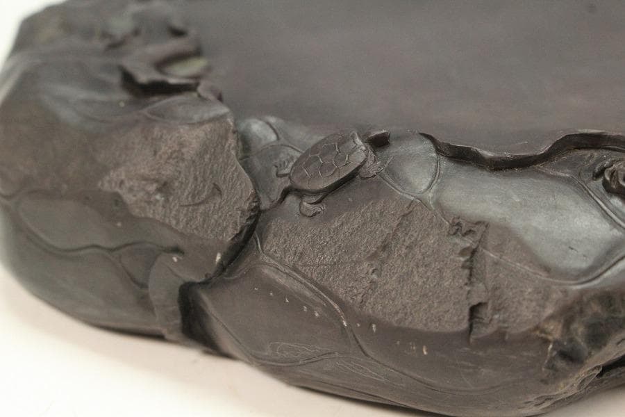 中国美術 硯 蓮 端渓 紫檀箱 文房具(K-LC729)