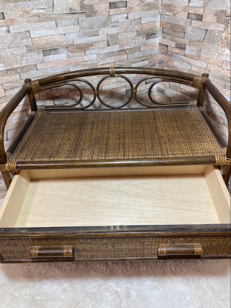 籐家具　ラタンチェスト　収納タンス レトロ　箪笥　アンティーク