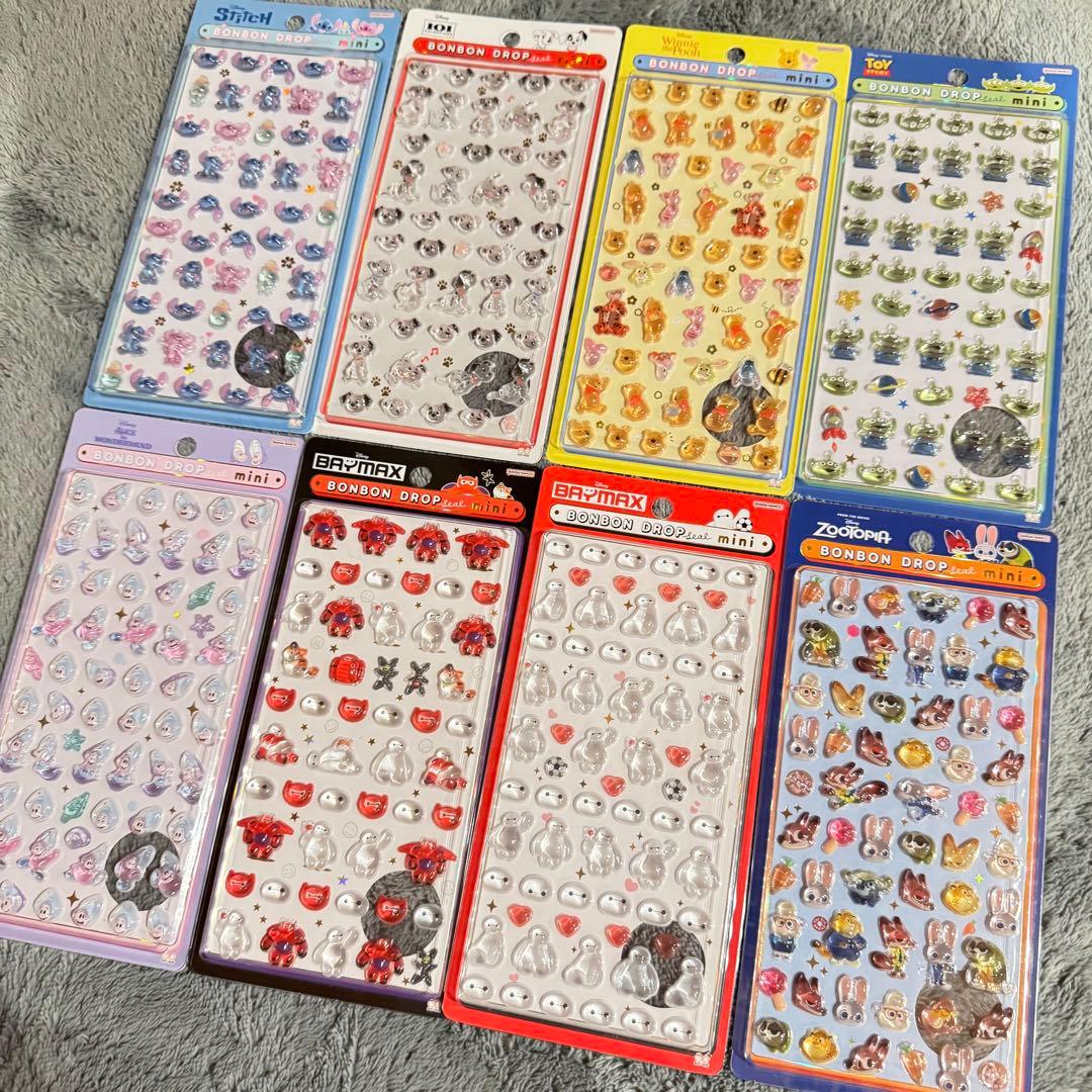 【正規品】ボンボンドロップシールミニ　ディズニー8種類　新品未使用未開封