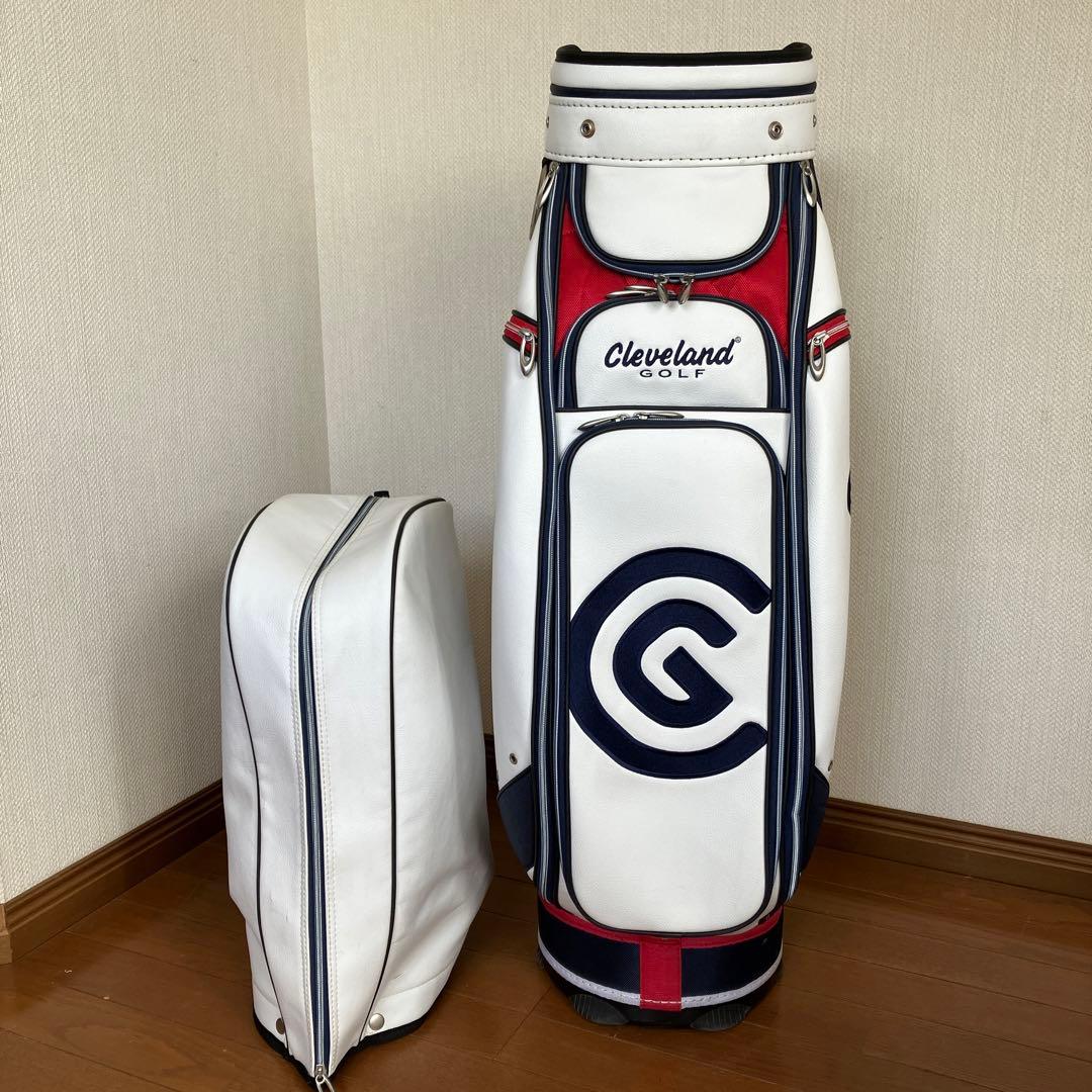 AB-199 クリーブランド キャディバッグ 6分割カート型 ホワイト 送料無料