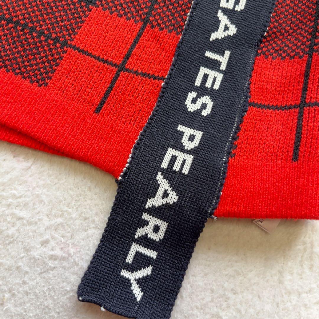 美品 パーリーゲイツ　セットアップ　モックネック　スカート　レッド　チェック