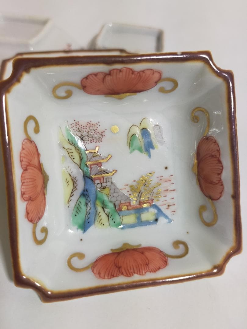 古代南京錦絵小皿五枚