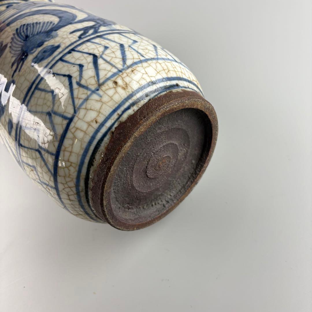 中国 花瓶 花入れ 染付 花器