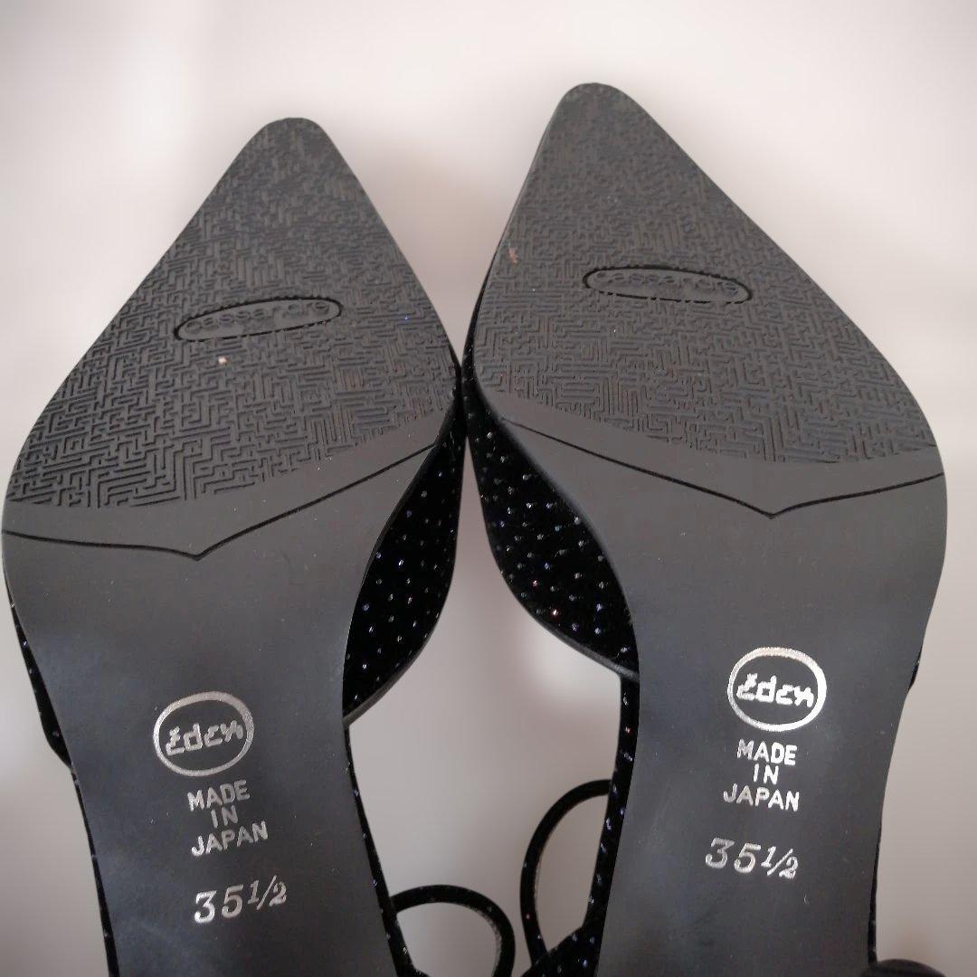 美品 社交ダンス ベロア パンプス シューズ パーティー ヒール 6052