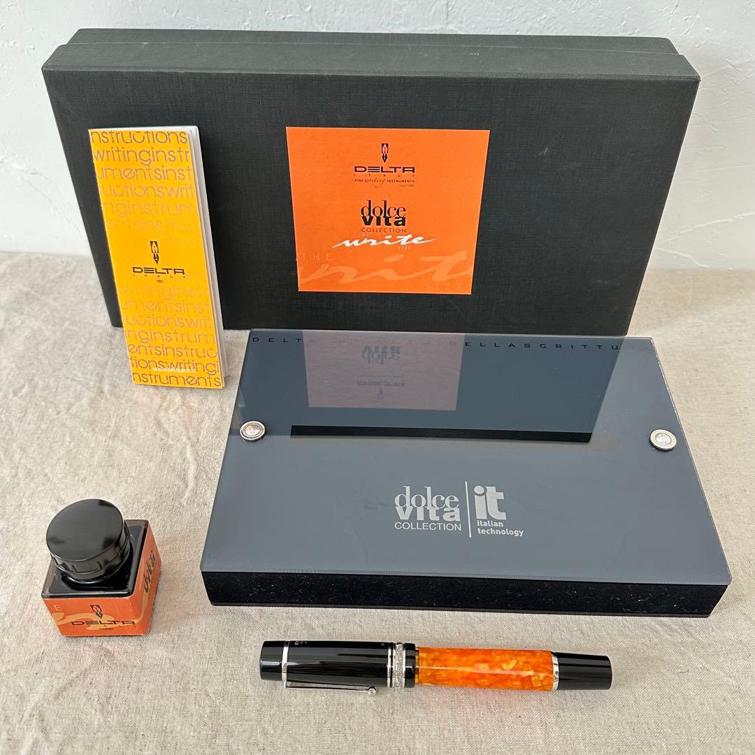 【希少】DELTA ドルチェビータ　フュージョンニブ 18K　M字　ピストン式