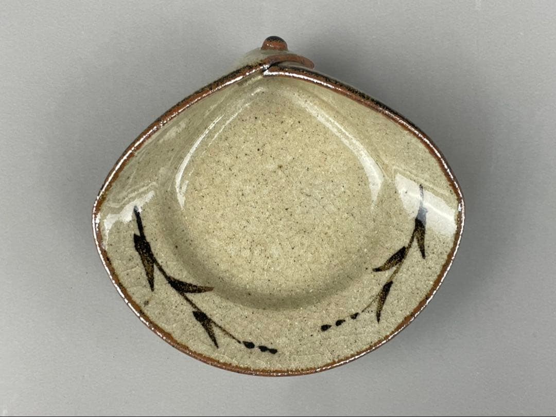 絵唐津草文皿 十三代中里太郎右衛門窯 向付 懐石料理 銘々皿 5客 貝殻 唐津焼