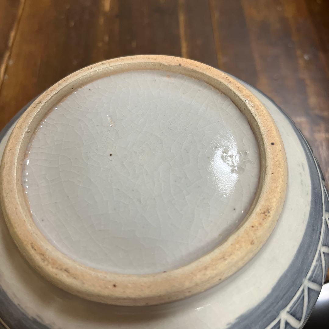 作家　陶芸作家　茶道具　水指　刻文水指　工芸品