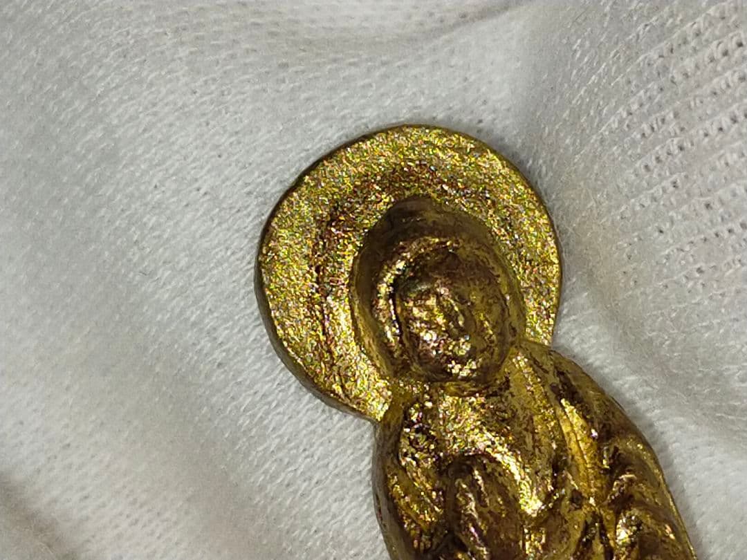 ♥本尊　釈迦像　豆仏　５体　展示台　共箱付き　お釈迦様　仏像　観音様　骨董