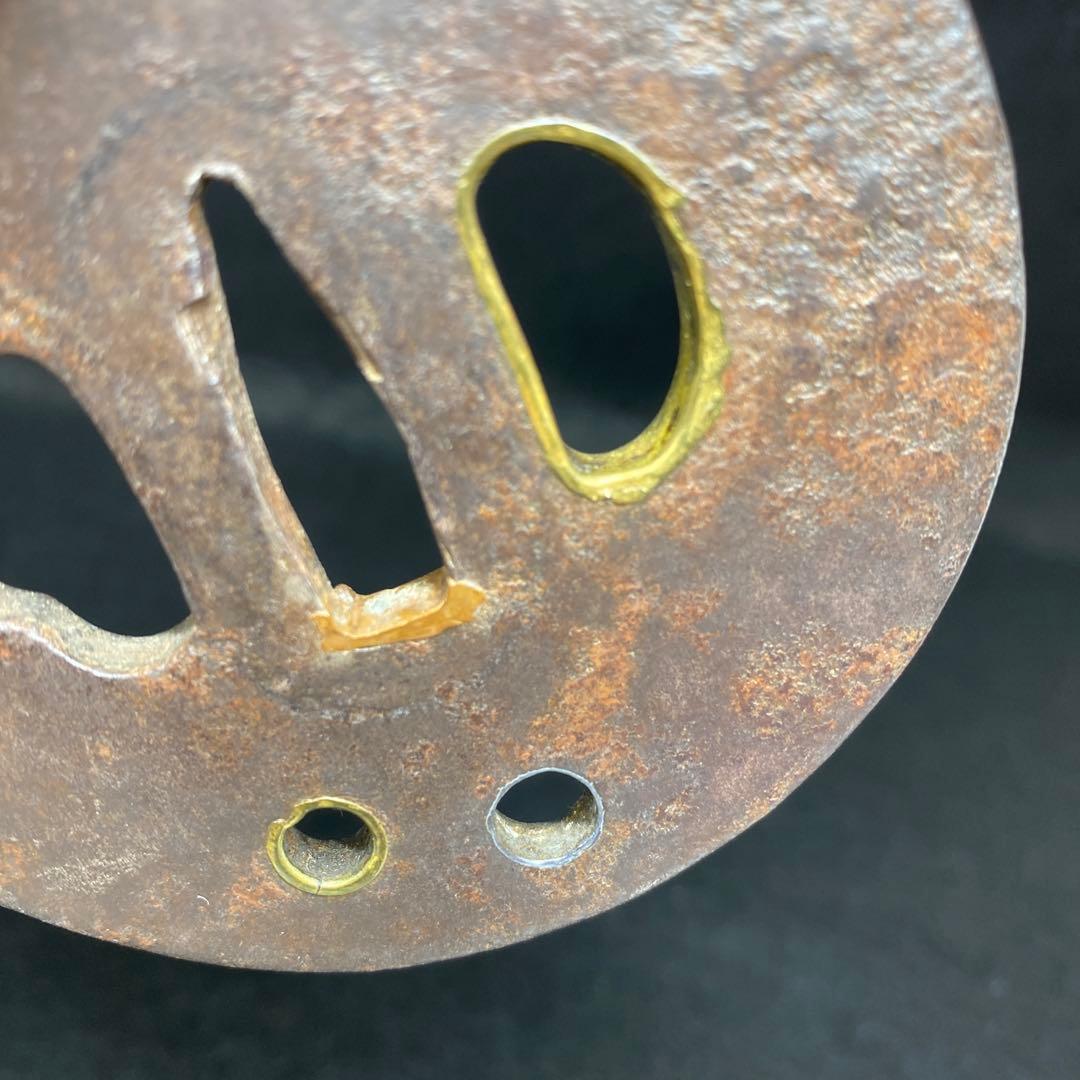 江戸期　雲龍図　金銀入　大形鍔　共箱　183g タエチ　東さ7-0310☆2F