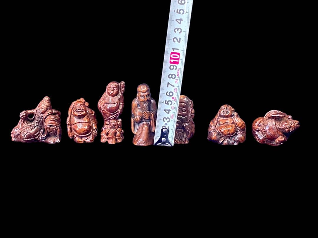 根付　七福神　提げ物　彫刻　骨董　時代