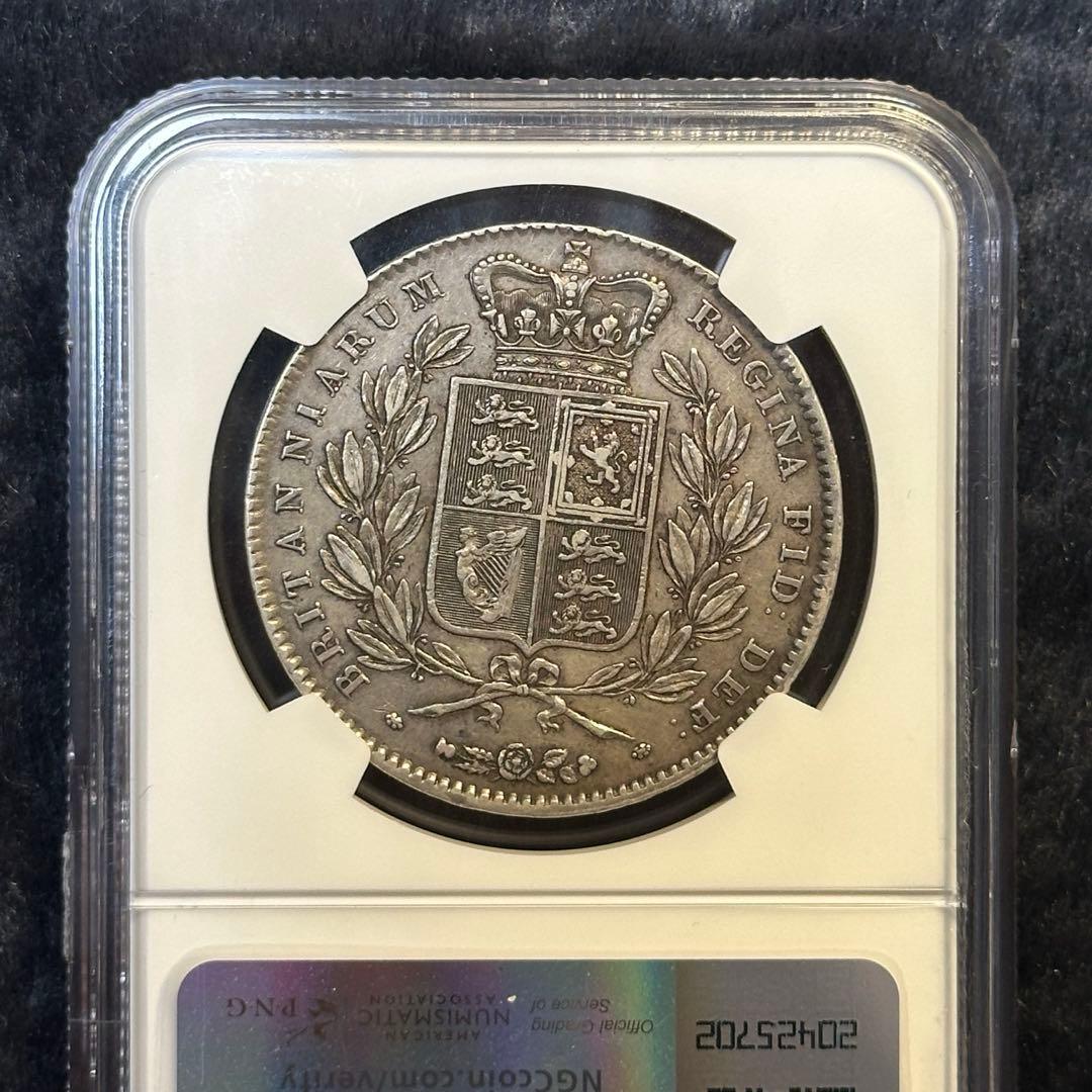 1844年 英国 クラウン銀貨 ヴィクトリア女王 青年像