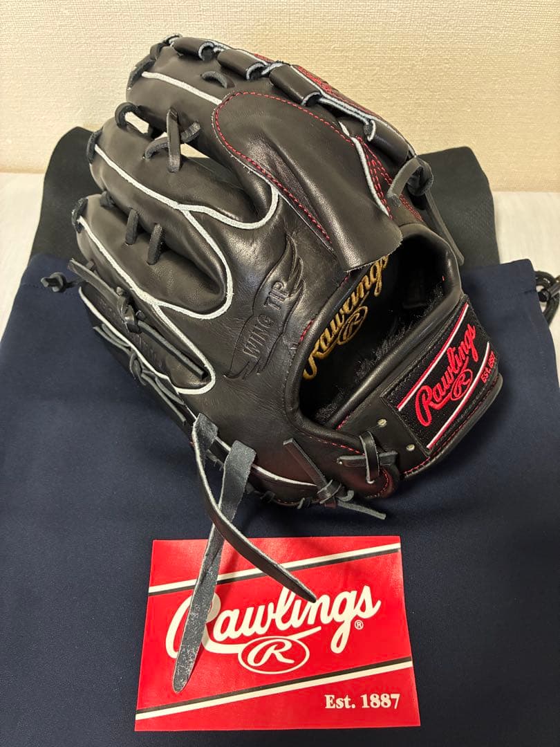 Rawlings プロエクセル 軟式グローブ 黒/赤