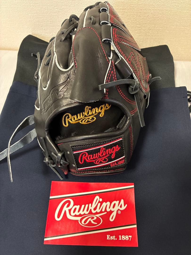 Rawlings プロエクセル 軟式グローブ 黒/赤