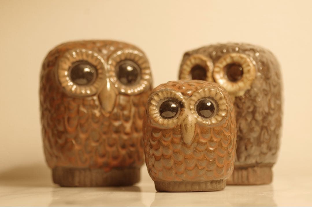 幸せを呼ぶ　ふくろう Lars Bergsten ラース・バーグステン 梟　6羽