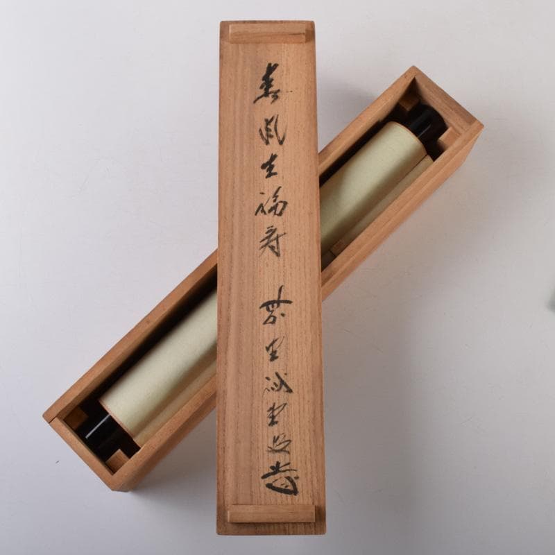 掛軸　前大徳　藤井誡堂筆　一行書　「春風生福寿」　共箱　C　8076A