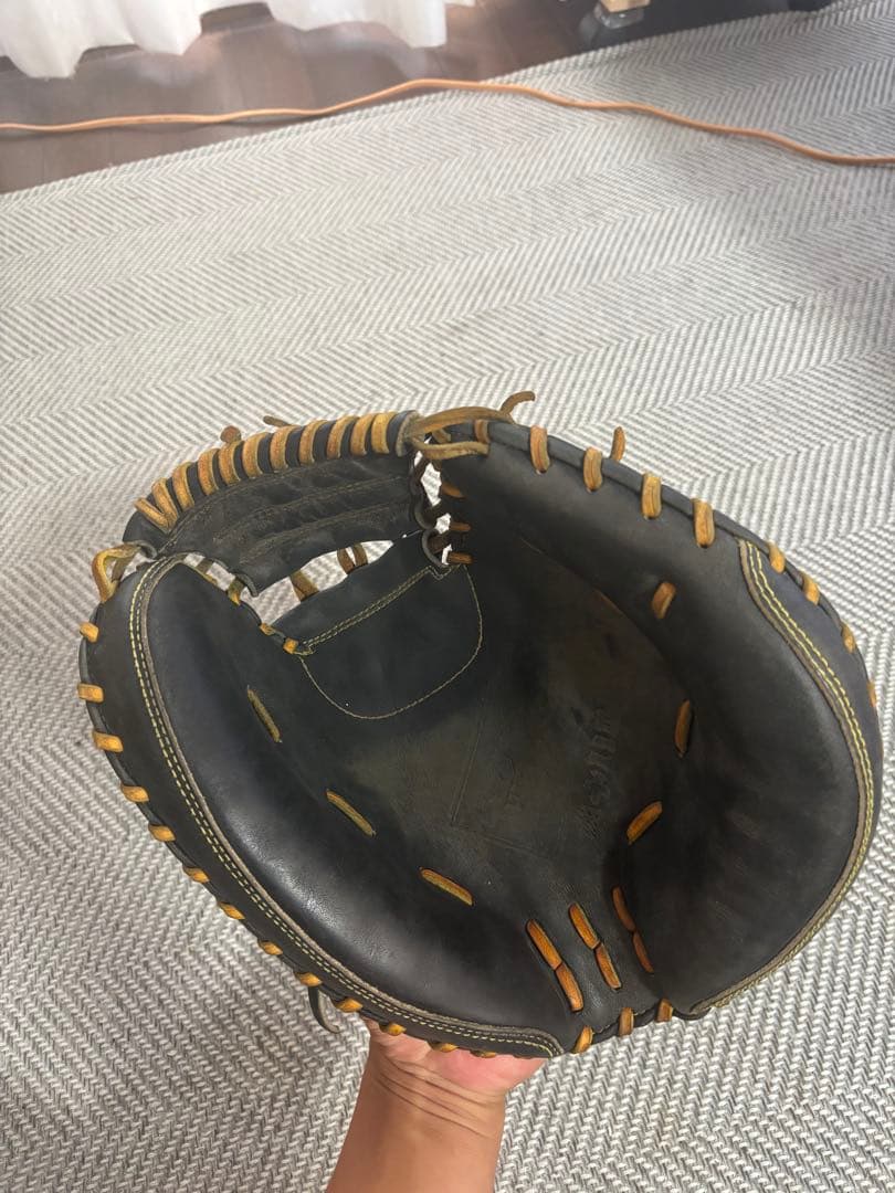 玉澤 軟式グローブ 黒 キャッチャー用 少年