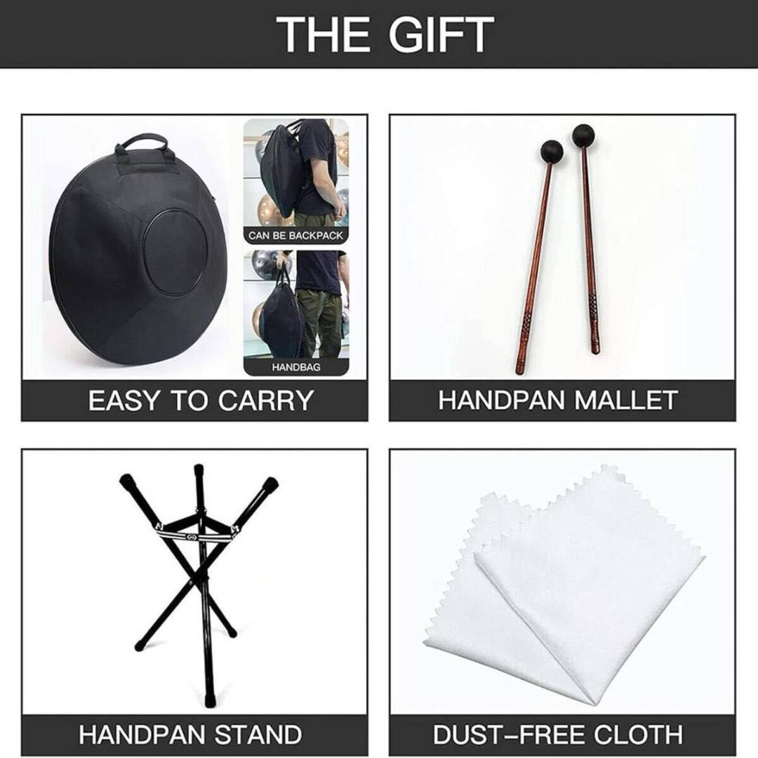 ハンドパン スチールドラム 9音 22インチ ハンドパンドラム 専用ソフトケース