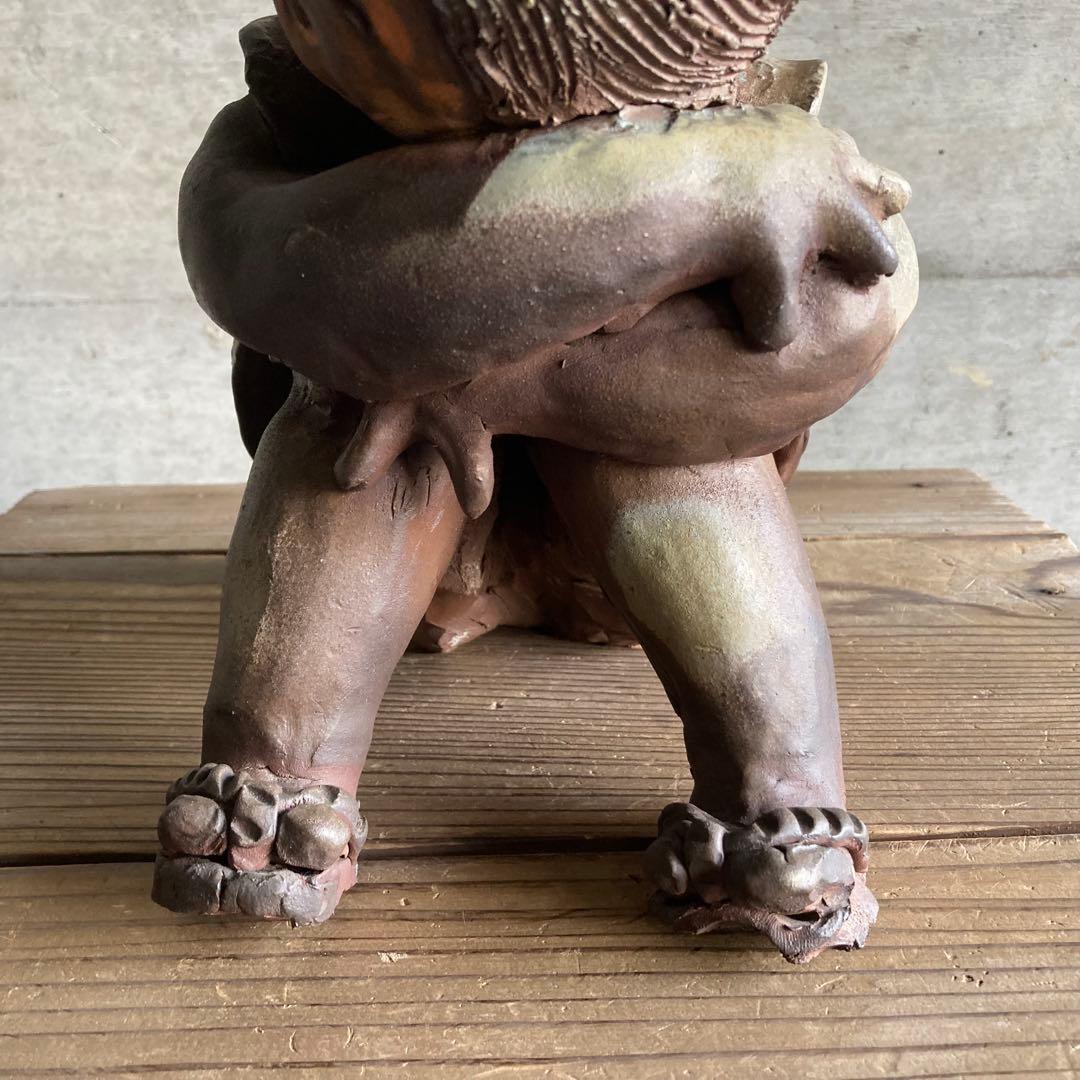 童子 子供 わらべ 像 陶器 陶芸 彫刻 置物 工芸品 和風 オブジェ レトロ