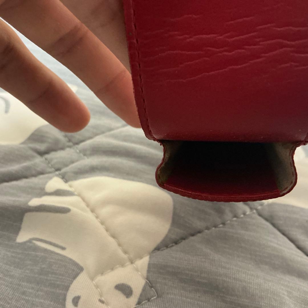 希少　赤い木目調ペンケース スワンの刻印付き