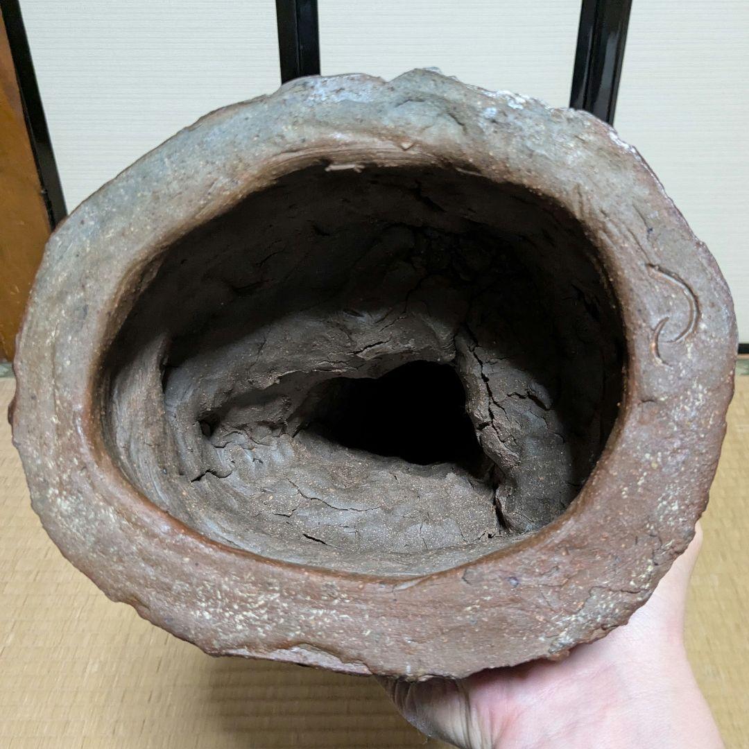 備前焼 観音菩薩立像 仏像 置物 細工物 仏教 観音様 在銘 作家作品 塑像