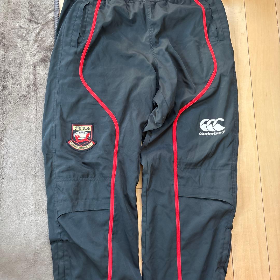 canterbury ウォームアップパンツ 黒 赤
